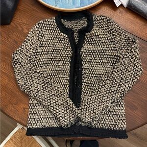 j mclaughlin tweed fringe cardigan